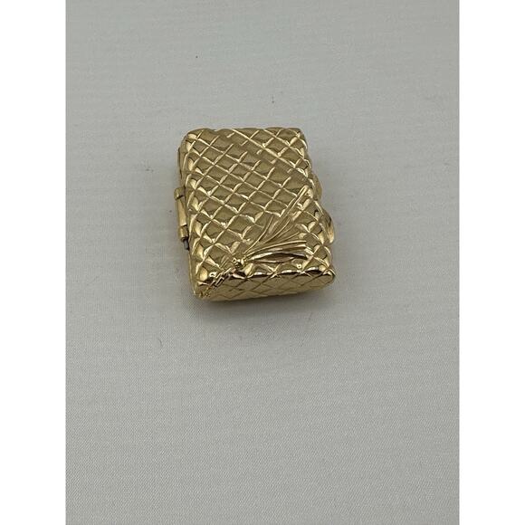 Vintage Estee Lauder Private Collections Quilted Purse Solid Perfume Compact - Picture 3 of 9